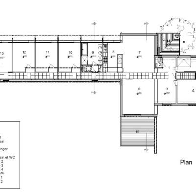 Maison Fabienne et Erik par Pierre Blondel à Court St-Etienne en Belgique Pierre Blondel Plan 400x400