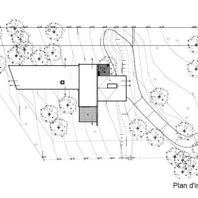 Maison Fabienne et Erik par Pierre Blondel à Court St-Etienne en Belgique Pierre Blondel Plan Dimplantation 400x400