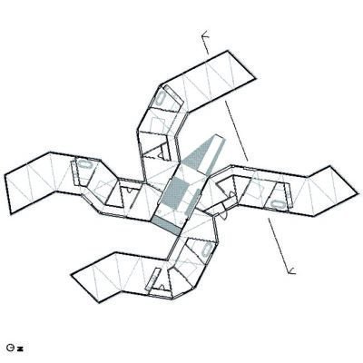 2+2 Houses par Tank Architectes à Villeneuve d'Ascq en France Plan Rez Tank Architectes 400x400