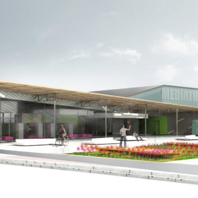 Médiathèque de Méricourt par Jérôme de Alzua Architecture avec l'Atelier 9.81. Mediatheque Mericourt 1 400x400