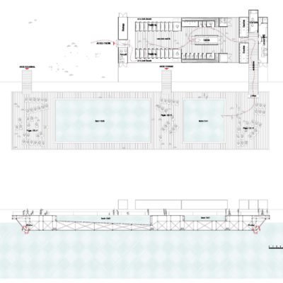 Une piscine sur la Garonne ? Euh non, sur le quai ! Piscine Bordeaux Garonne Fleuve Peniche 8 400x400
