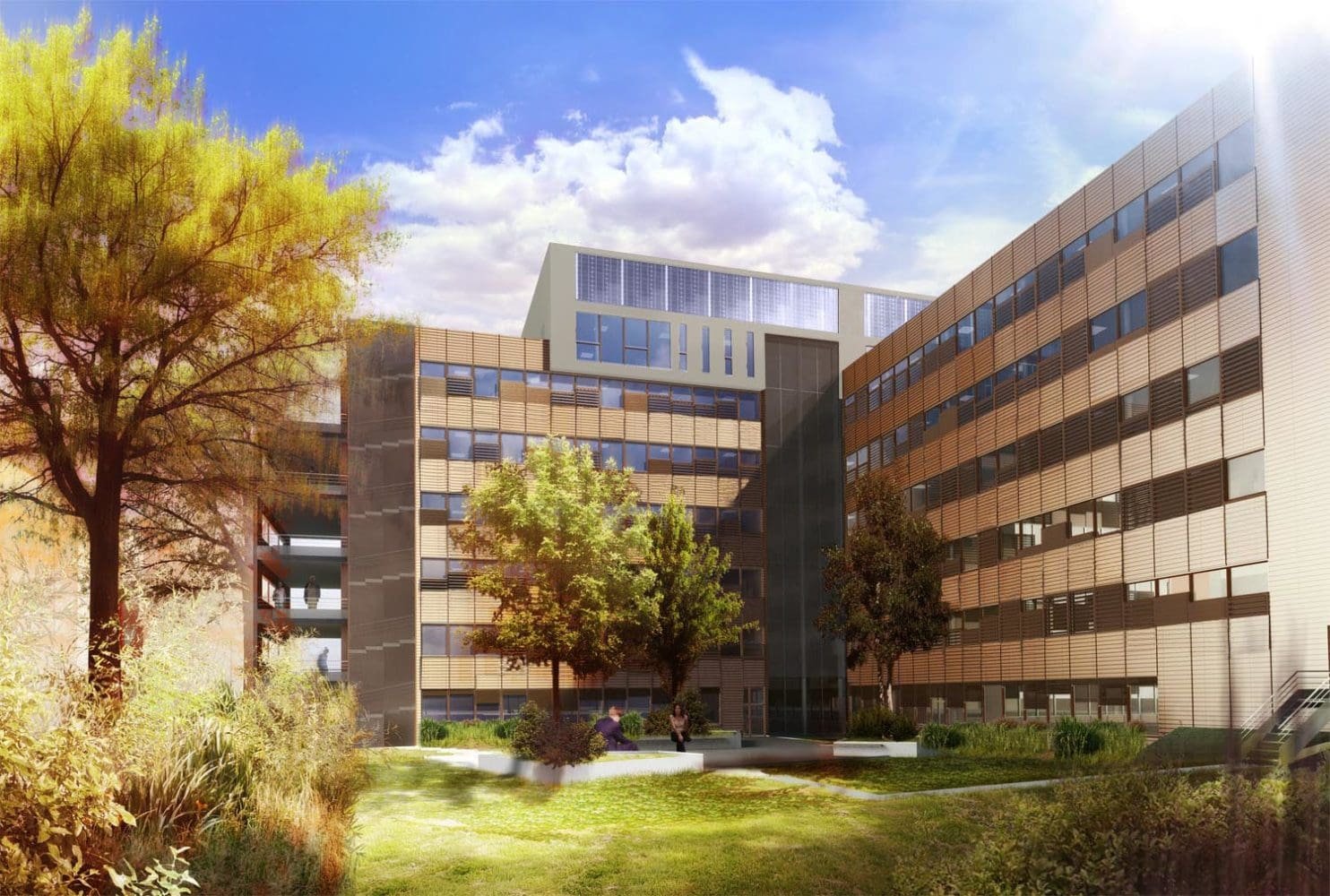 Siège de la Banque de France à Lyon par Soho-Aurea Perspective Vue Cour En Coeur Ilot Light 1 1484x1000