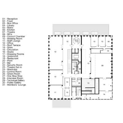 Corby Cube à Northants par HawkinsBrown Corby Cube 12 400x400