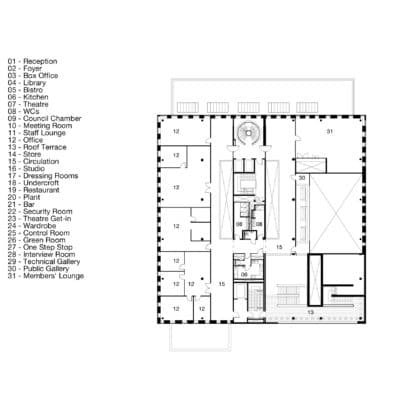 Corby Cube à Northants par HawkinsBrown Corby Cube 13 400x400