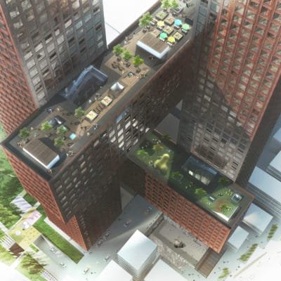 Les nordistes dessinent le ciel de Séoul (projet de BIG) Cross Tower Big 10 400x400