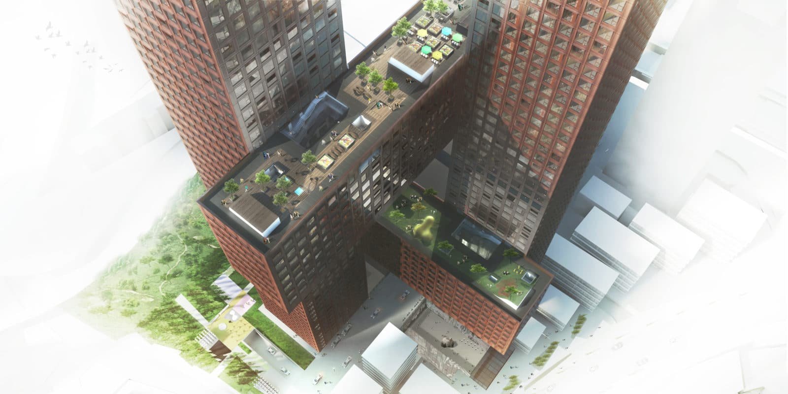 Les nordistes dessinent le ciel de Séoul (projet de BIG) © BIG