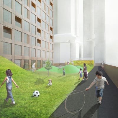 Les nordistes dessinent le ciel de Séoul (projet de BIG) Cross Tower Big 12 400x400