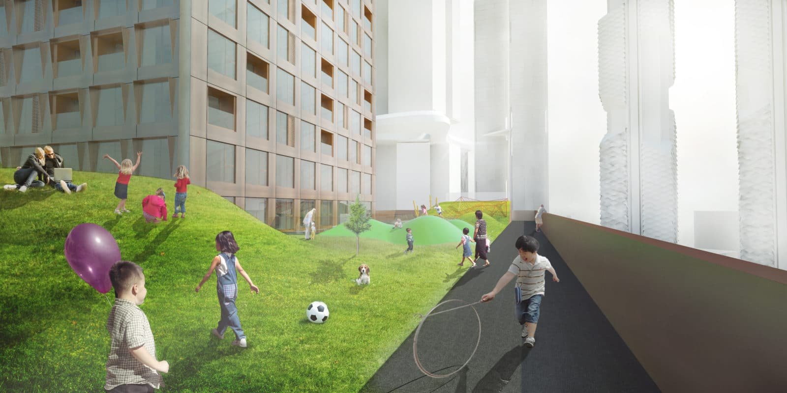 Les nordistes dessinent le ciel de Séoul (projet de BIG) © BIG