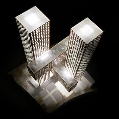 Les nordistes dessinent le ciel de Séoul (projet de BIG) Cross Tower Big 15 400x400