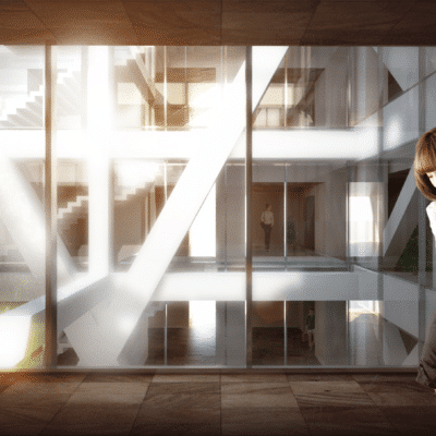 Les nordistes dessinent le ciel de Séoul (projet de BIG) Cross Tower Big 2 400x400