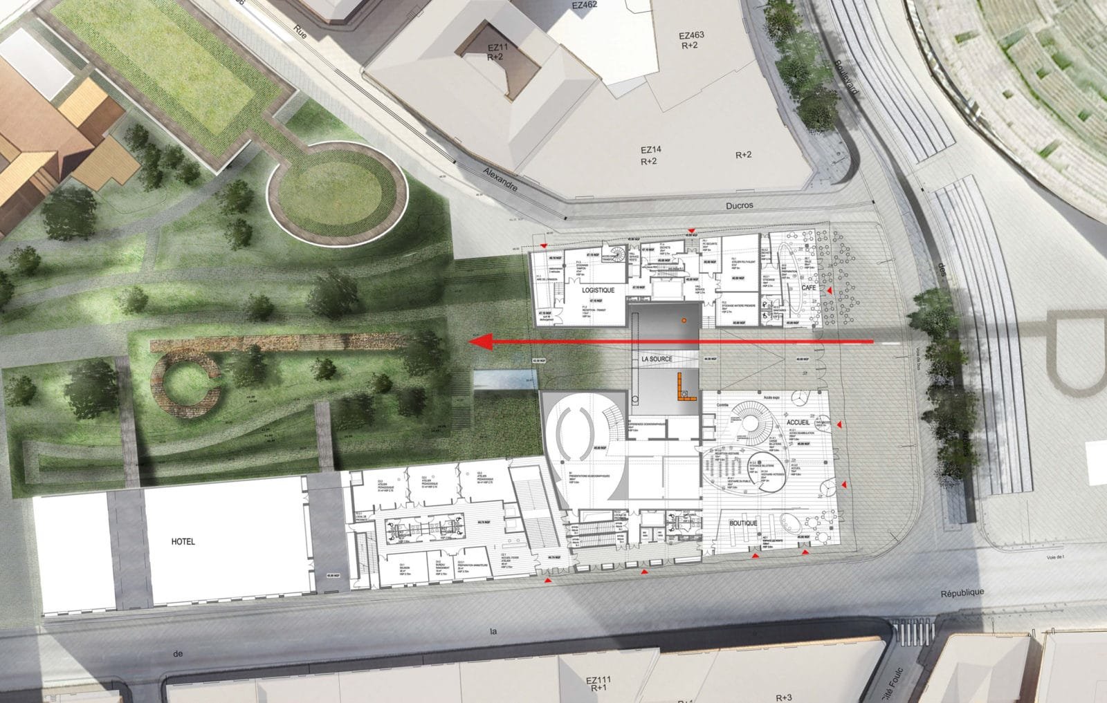 Projet d’Élisabeth de Portzamparc pour le Musée de la Romanité © Élisabeth de Portzamparc