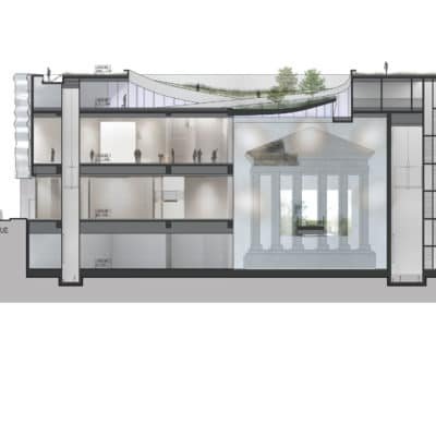 Projet d’Élisabeth de Portzamparc pour le Musée de la Romanité MUSEE Romanite Nimes Portzamparc 9 400x400