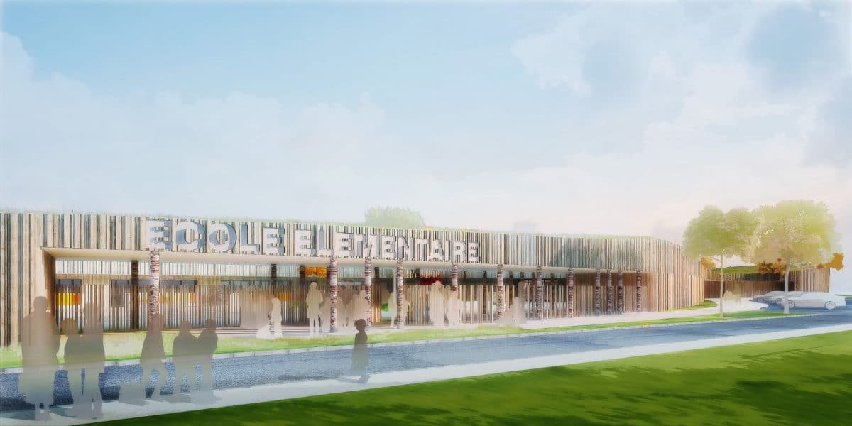 Groupe Scolaire Saint Amand Les Eaux Perspective Entree Ecole Elementaire 1200x600