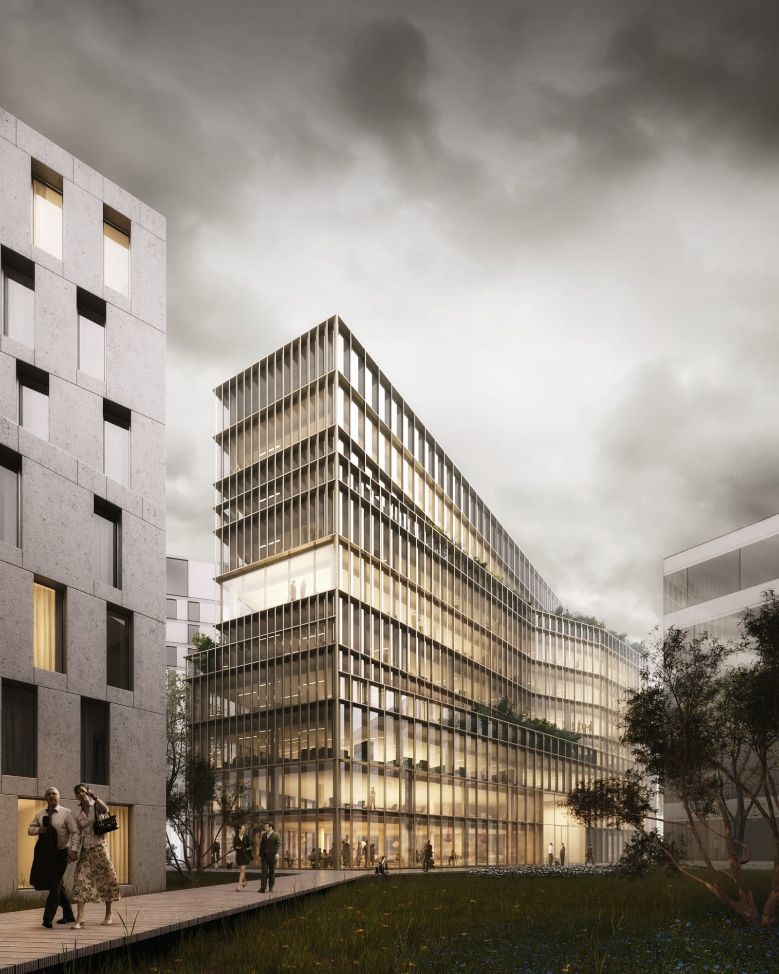 Immeuble de bureaux Ya à Boulogne-Billancourt par Studioninedots. © A2Studio