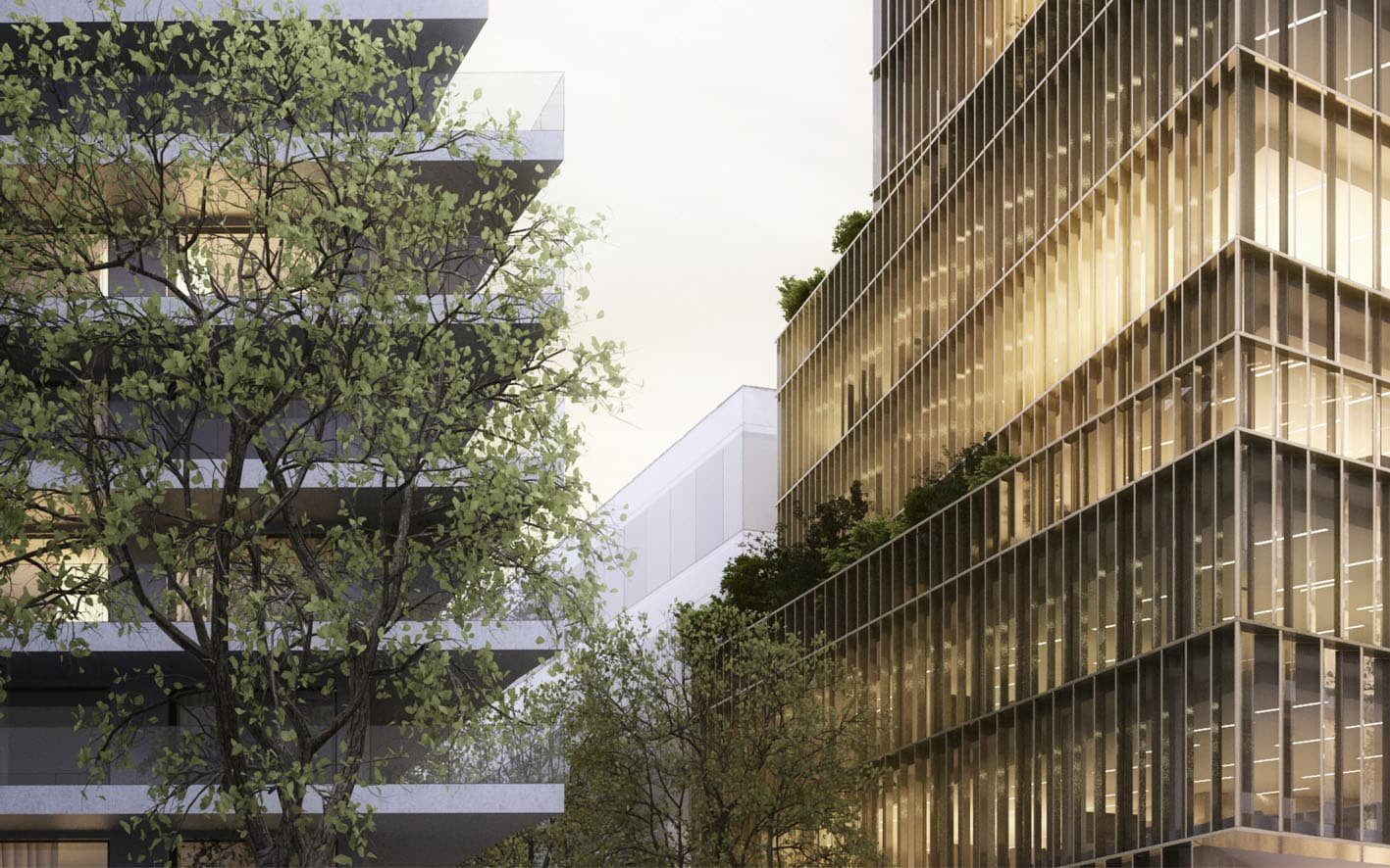 Immeuble de bureaux Ya à Boulogne-Billancourt par Studioninedots. © A2Studio