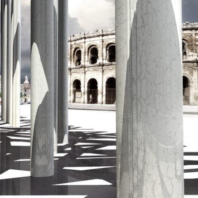 Projet de l'agence Rudy Ricciotti pour le Musée de la Romanité Musee Romanite Nimes Rudy Ricciotti 21 400x400