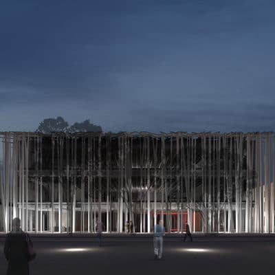 Projet de l'agence Rudy Ricciotti pour le Musée de la Romanité Musee Romanite Nimes Rudy Ricciotti 4 400x400