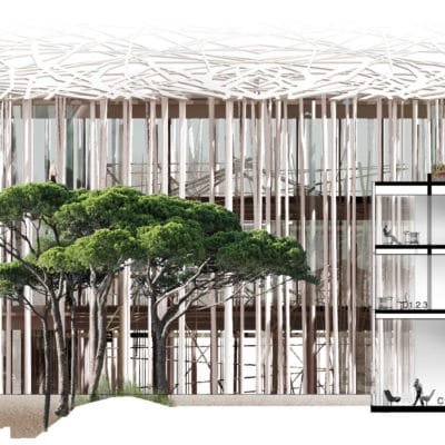 Projet de l'agence Rudy Ricciotti pour le Musée de la Romanité Musee Romanite Nimes Rudy Ricciotti 6 400x400