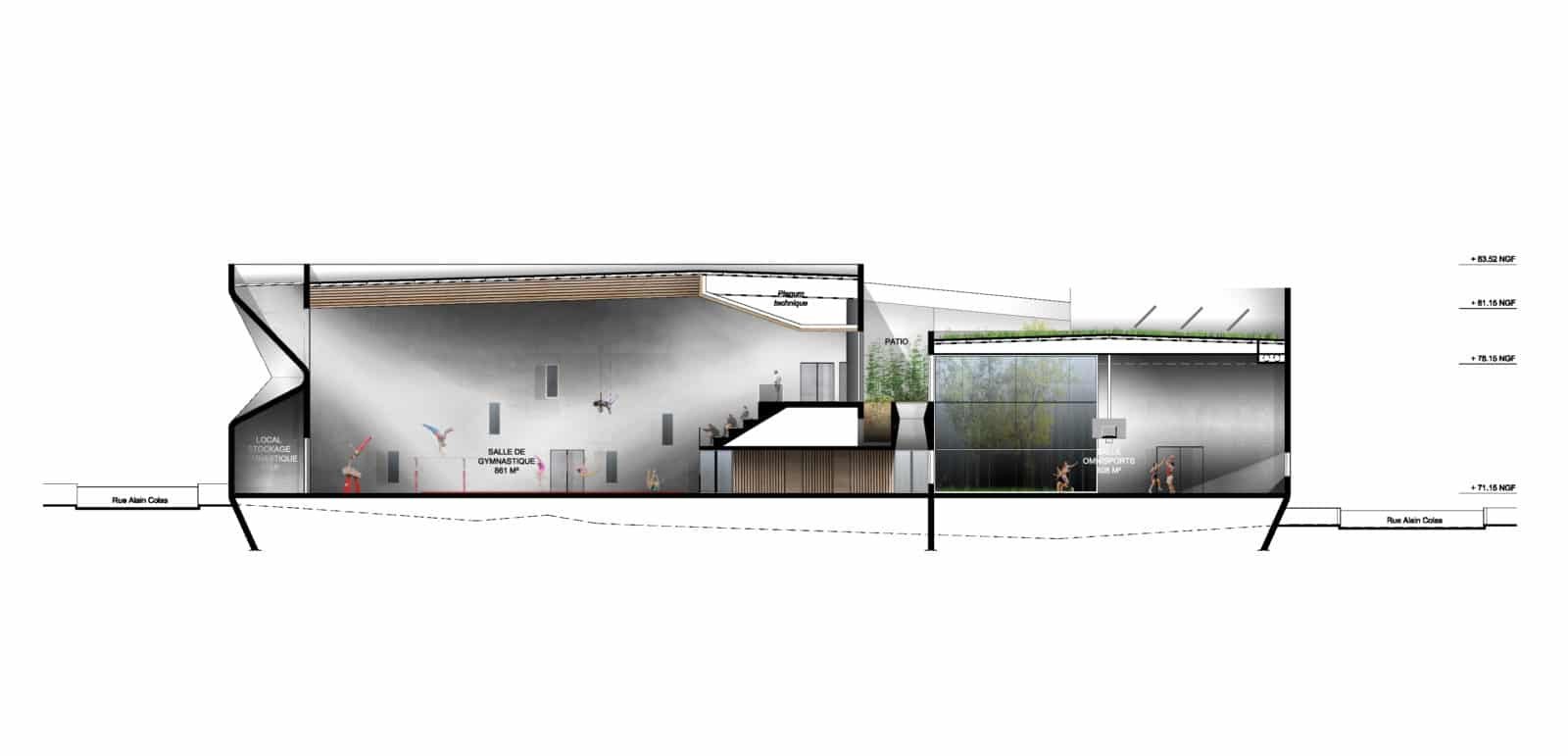 Atlantis Sport à Massy par Christophe Gulizzi Architecte © Agence Christophe Gulizzi