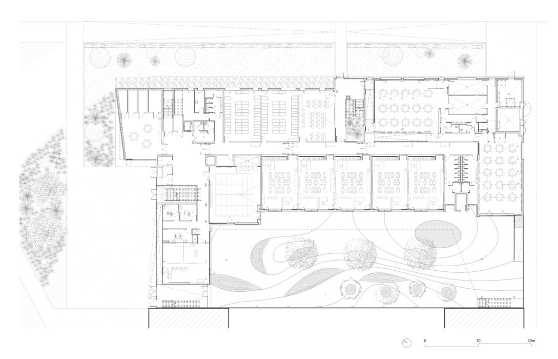 Groupe scolaire Germaine Richier à Montpellier par MDR Architectes Groupe Scolaire Montpellier Mdr Architectes Plan De Niveau Rdc 1089x700