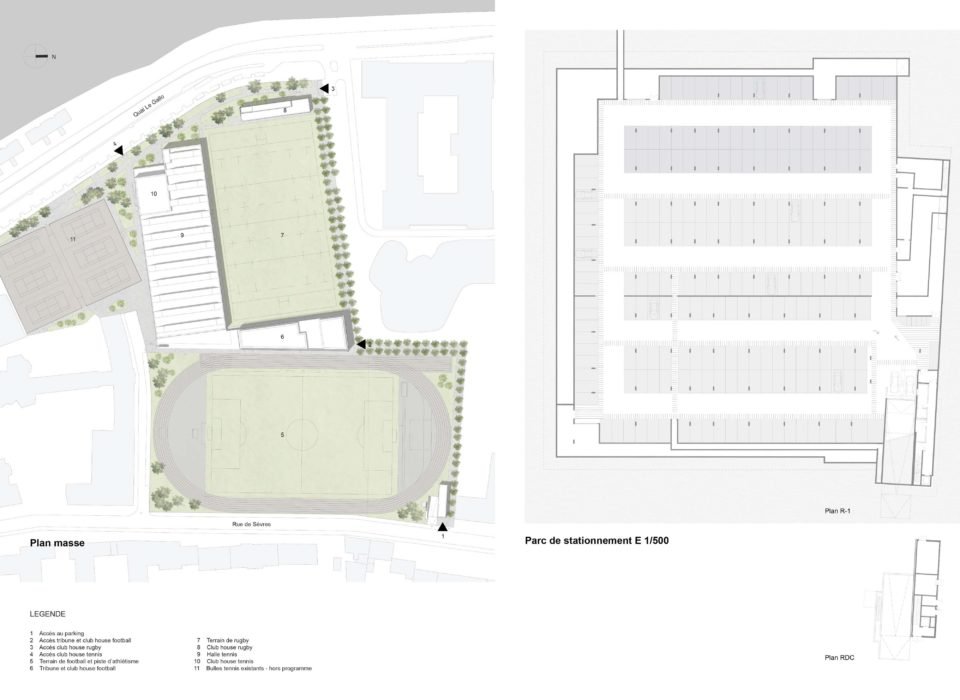 Complexe Sportif Boulogne Billancourt Mader Plan Masse 960x700
