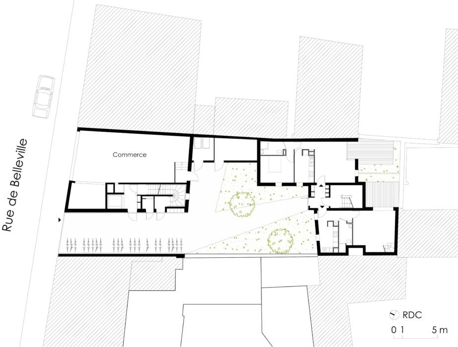 19 Logements sociaux à Paris par l'Atelier du Pont Logements Sociaux Paris Atelier Du Pont Rdc 2 923x700