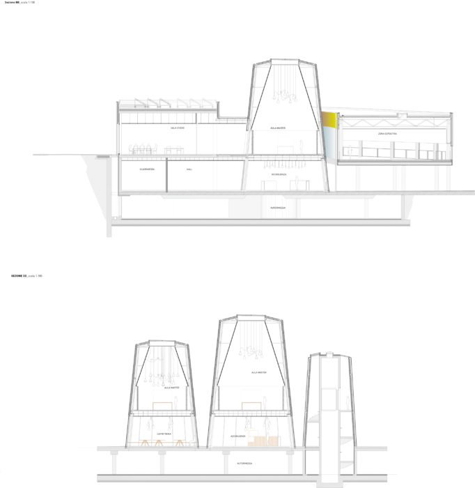 Un musée pour les voitures de Dallara par Alfonso Femia Musee Dallara Academy Alfonso Femia Coupe Bb Dd 682x700