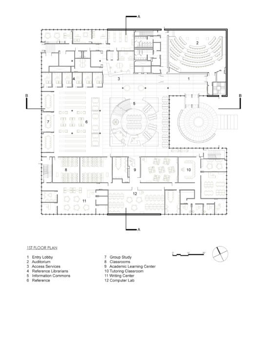 Médiathèque du Suffolk County Community College par Ikon.5 Architects Mediatheque Brentwood Ikon 5 Architects 3 541x700